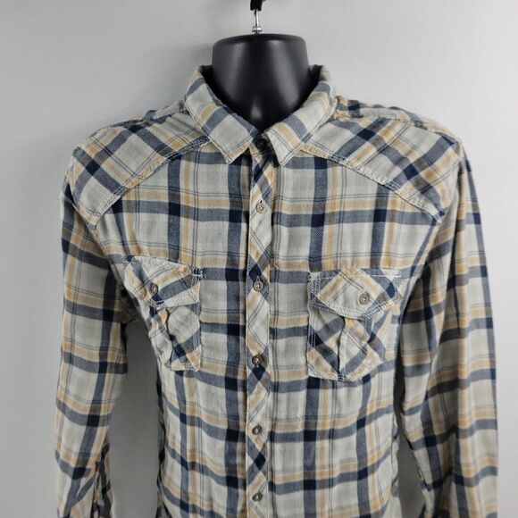 BKE Standard XL pearl snap long sleeve button down shirt Plaid 3200 - Picture 2 of 9